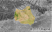 Satellite 3D Map of Qian Xian, desaturated