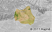 Satellite 3D Map of Qian Xian, lighten, desaturated