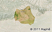 Satellite 3D Map of Qian Xian, lighten