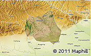 Satellite 3D Map of Qian Xian, physical outside