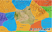Satellite 3D Map of Qian Xian, political outside
