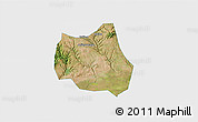 Satellite 3D Map of Qian Xian, single color outside