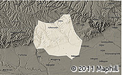 Shaded Relief 3D Map of Qian Xian, darken