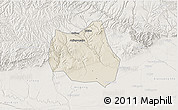 Shaded Relief 3D Map of Qian Xian, lighten