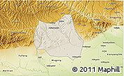 Shaded Relief 3D Map of Qian Xian, physical outside