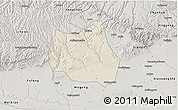Shaded Relief 3D Map of Qian Xian, semi-desaturated