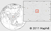 Blank Location Map of Qian Xian, highlighted country