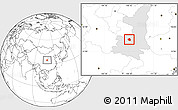 Blank Location Map of Qian Xian, highlighted parent region