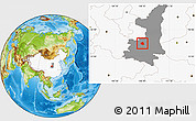 Physical Location Map of Qian Xian, highlighted country, highlighted parent region