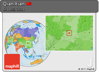 Political Location Map of Qian Xian