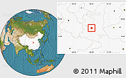 Satellite Location Map of Qian Xian, highlighted country