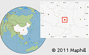 Savanna Style Location Map of Qian Xian, highlighted country