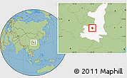 Savanna Style Location Map of Qian Xian, highlighted parent region