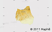 Physical Map of Qian Xian, cropped outside