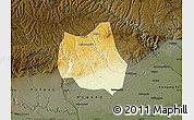 Physical Map of Qian Xian, darken
