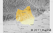 Physical Map of Qian Xian, desaturated