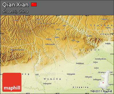 Physical Map of Qian Xian