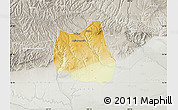 Physical Map of Qian Xian, lighten, semi-desaturated