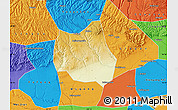 Physical Map of Qian Xian, political outside