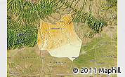Physical Map of Qian Xian, satellite outside