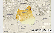 Physical Map of Qian Xian, shaded relief outside