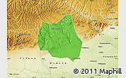Political Map of Qian Xian, physical outside