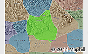 Political Map of Qian Xian, semi-desaturated