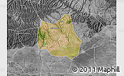 Satellite Map of Qian Xian, desaturated