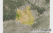 Satellite Map of Qian Xian, semi-desaturated