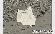 Shaded Relief Map of Qian Xian, darken
