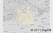 Shaded Relief Map of Qian Xian, desaturated