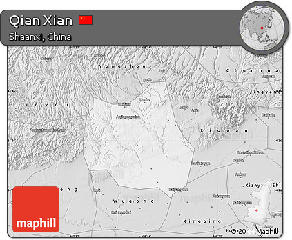 Silver Style Map of Qian Xian