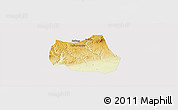 Physical Panoramic Map of Qian Xian, cropped outside
