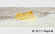 Physical Panoramic Map of Qian Xian, lighten, semi-desaturated