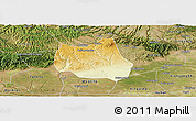 Physical Panoramic Map of Qian Xian, satellite outside