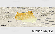 Physical Panoramic Map of Qian Xian, shaded relief outside