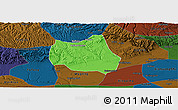 Political Panoramic Map of Qian Xian, darken