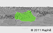 Political Panoramic Map of Qian Xian, desaturated