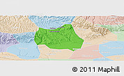 Political Panoramic Map of Qian Xian, lighten