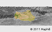 Satellite Panoramic Map of Qian Xian, desaturated