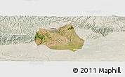 Satellite Panoramic Map of Qian Xian, lighten