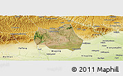 Satellite Panoramic Map of Qian Xian, physical outside