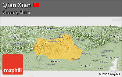 Savanna Style Panoramic Map of Qian Xian