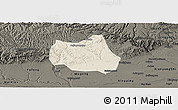 Shaded Relief Panoramic Map of Qian Xian, darken