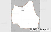 Gray Simple Map of Qian Xian, cropped outside