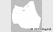Gray Simple Map of Qian Xian, single color outside
