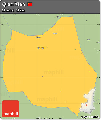 Savanna Style Simple Map of Qian Xian