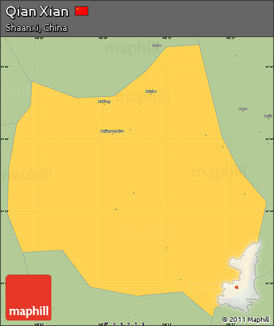 Savanna Style Simple Map of Qian Xian