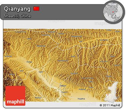 Physical 3D Map of Qianyang