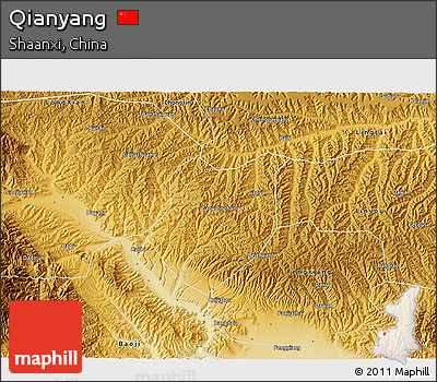 Physical 3D Map of Qianyang